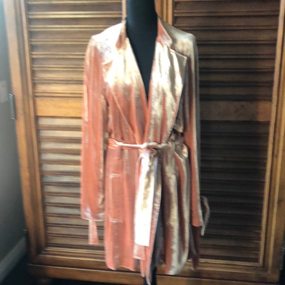 A.L.C. Velvet Jacket in Peach and Cream